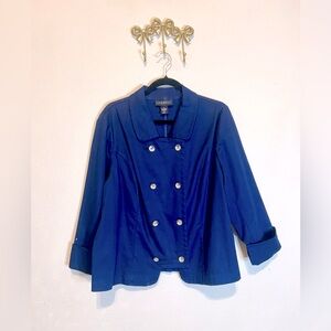 Lane Bryant Navy Blue Pea Coat with Tailored Silhouette. Size 20